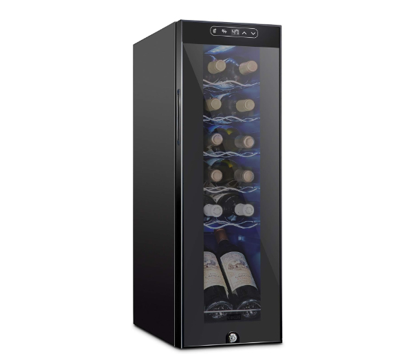 Schmecke 12-Bottle Wine Cooler with compressor technology and stainless steel finish